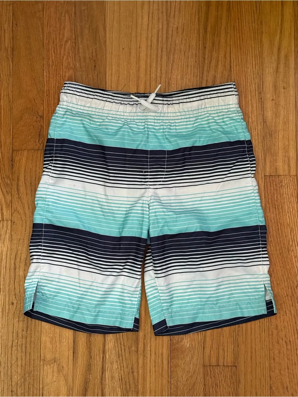 Sporto Navy, Aqua & White Striped Swim Shorts